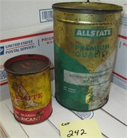 ALLSTATE GREASE / ALEMITE ADVERTISING CANS