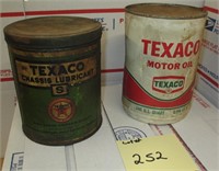 TEXACO MOTOR OIL CANS