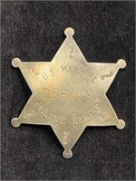 U.S. Deputy 6 Point Marshal Badge Abilene, Kansas