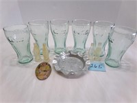 COCA COLA  MINI GLASSES GLASSES/ASH TRAY/BOTTLES