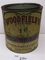 WOODFIELD?S FISH & OYSTER CO GALLON TIN