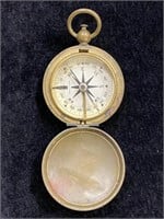 WWII Waltham Brass Pocket Compass