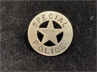 Vintage 5 Point Star In A Circle Badge Special Pol