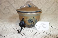 2004 ROWE POTTERY GLAZED SALT CONTAINER