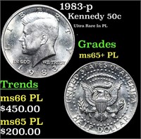 1983-p Kennedy Half Dollar 50c Grades GEM+ PL