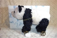STEIFF TEDDY BEAR PANDA ON WHEELS - BRAS