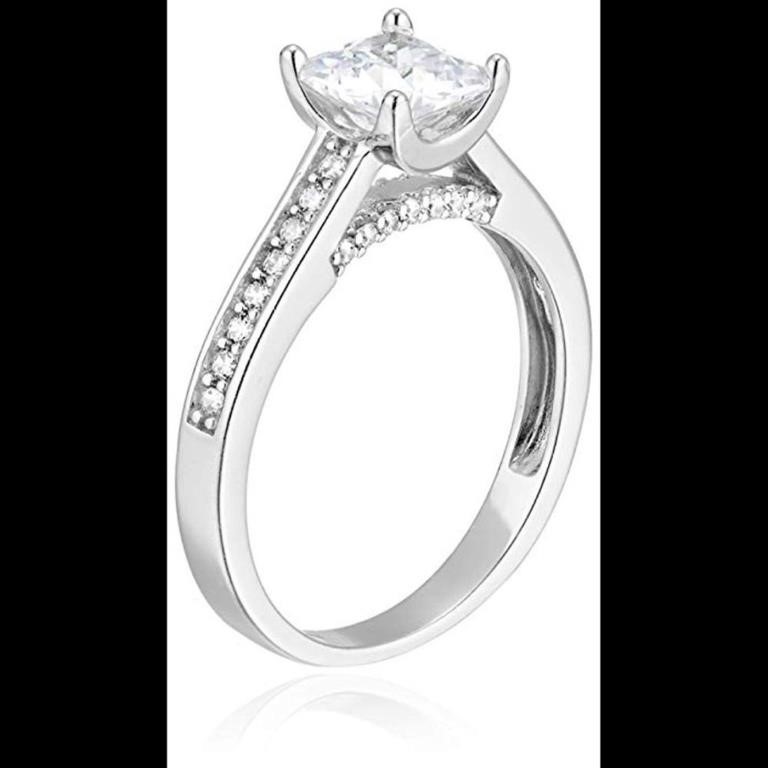 Decadence sterling Silver 6mm Princess Cut Open Ca