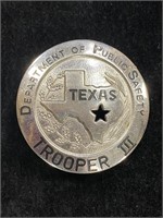 1990's Texas DPS Trooper III Badge