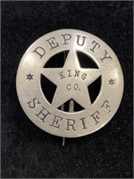 1890's Old West Deputy Sheriff Badge King Co.