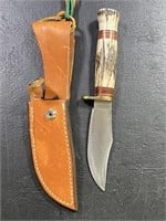 Hiss Knives Stag w/ Leather Sheath