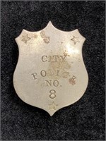 Early 1900's City Police No. 8 Lapel Pin