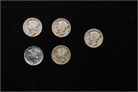 Lot of Five Coins- 1917-d, 1918-s, 1924-d, 1926-s,