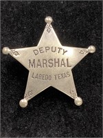 Old West 5 Point Deputy Marshal Badge Laredo, Tx