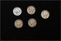 Lot of Five Coins- 1919-d, 1925-s, 1929-p, 1934-p,
