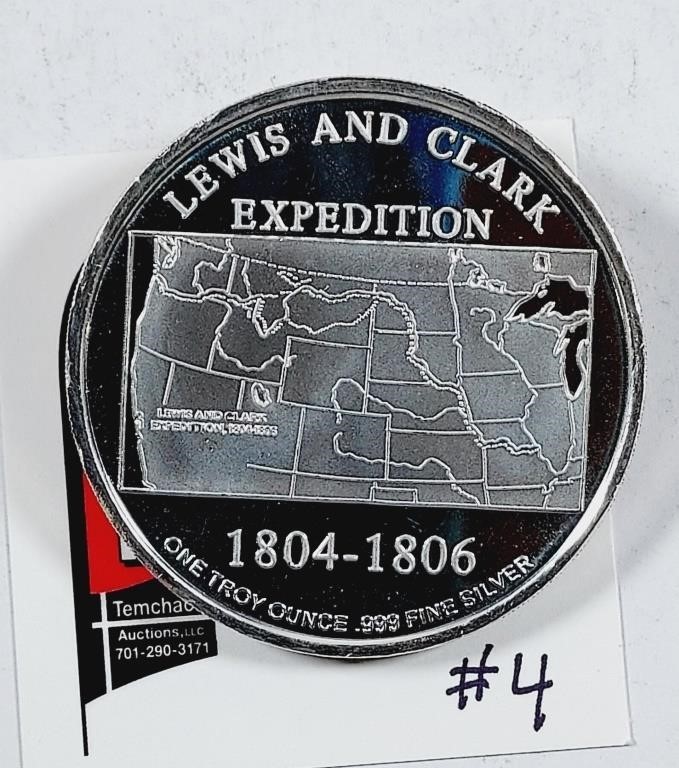 Lewis & Clark Expedition  1 troy oz .999 silver rd