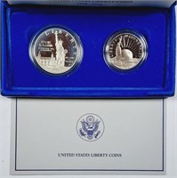 1986 Statue of Liberty Commemorative 2 coin set PF