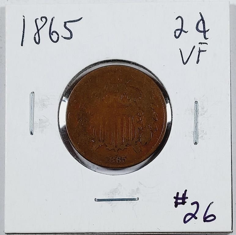 1865  Two cent   VF