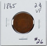 1865  Two cent   VF