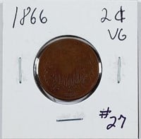 1866  Two cent   VG