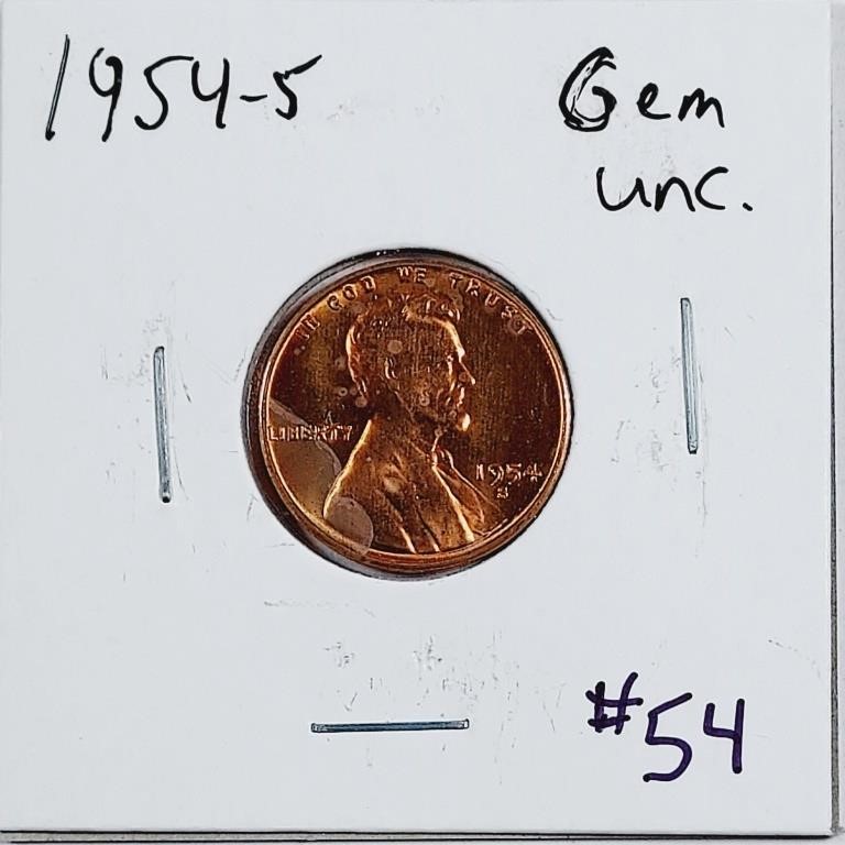 1954-S  Lincoln Cent   Gem Unc
