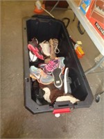 BIG ROLLING TOTE W LID / FULL OF SHOES