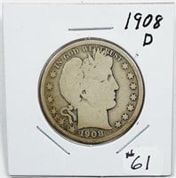 1908-D  Barber Half Dollar   G