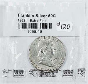 1963  Franklin Half Dollar   EF