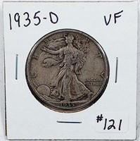 1935-D  Walking Liberty Half Dollar   VF