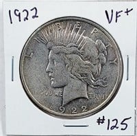 1922  Peace Dollar   VF+