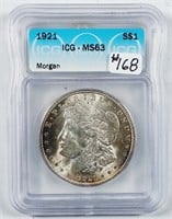 1921  Morgan Dollar   ICG MS-63
