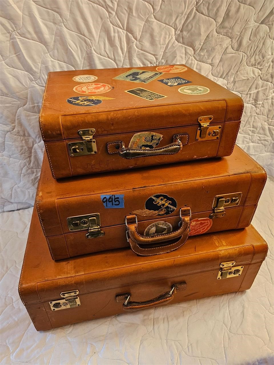 Vintage Leather Suitcases (3)