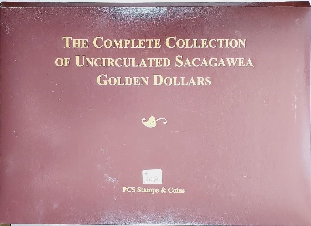 Collection of 18 Sacagawea Golden Dollars & Stamps