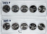 2023 P&D  10 coin  US. Quarter sets