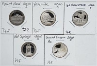Group of 5  2010-S  NP Quarters   Proof