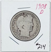 1908-D  Barber Half Dollar   G