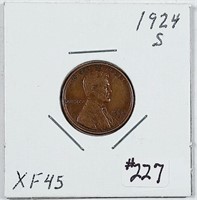 1924-S  Lincoln Cent   XF-45