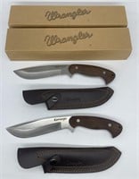 (2) Wrangler Fixed Balde Bowie Knife w/ Leather