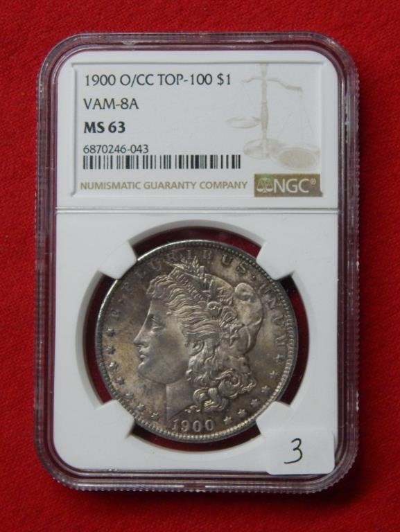 1900 O/CC Morgan Silver Dollar NGC MS63 VAM 8A