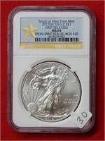2012 (W) American Eagle NGC MS69 1 Ounce Silver