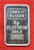 5 Grams Platinum Bar