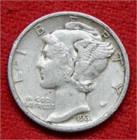 1931 S Mercury Silver Dime