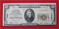 1929 $20 National Currency #7589 Battle Creek MI