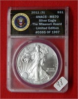 2011 (S) American Eagle ANACS MS70 1 Ounce Silver