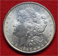1886 Morgan Silver Dollar - Die Break