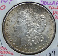 1904 O Morgan Silver Dollar Filled Die REV