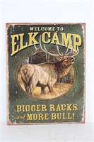 Metal Welcome to ELK CAMP Man Cave Sign