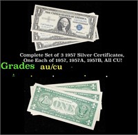 Complete $1 Blue Seal Silver Certificate Grades CU