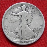 1917 S OBV Walking Liberty Silver Half Dollar