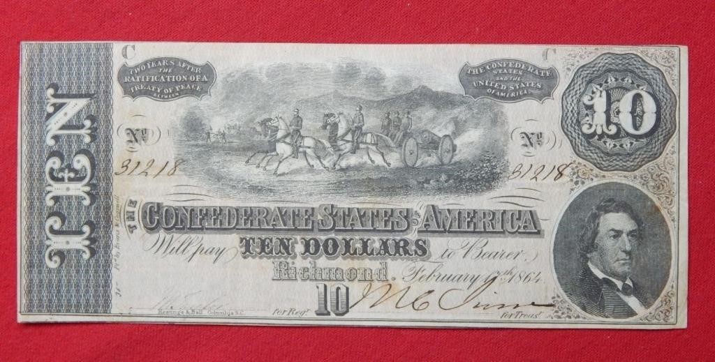 1864 $10 CSA Note Large Size #31218