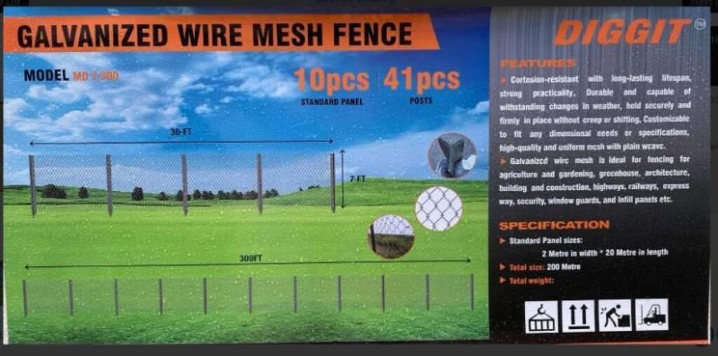 DIGGIT CHAIN LINK / WIRE MESH FENCE - 300 FOOT